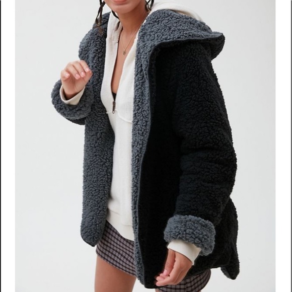 urban outfitters hooded teddy coat